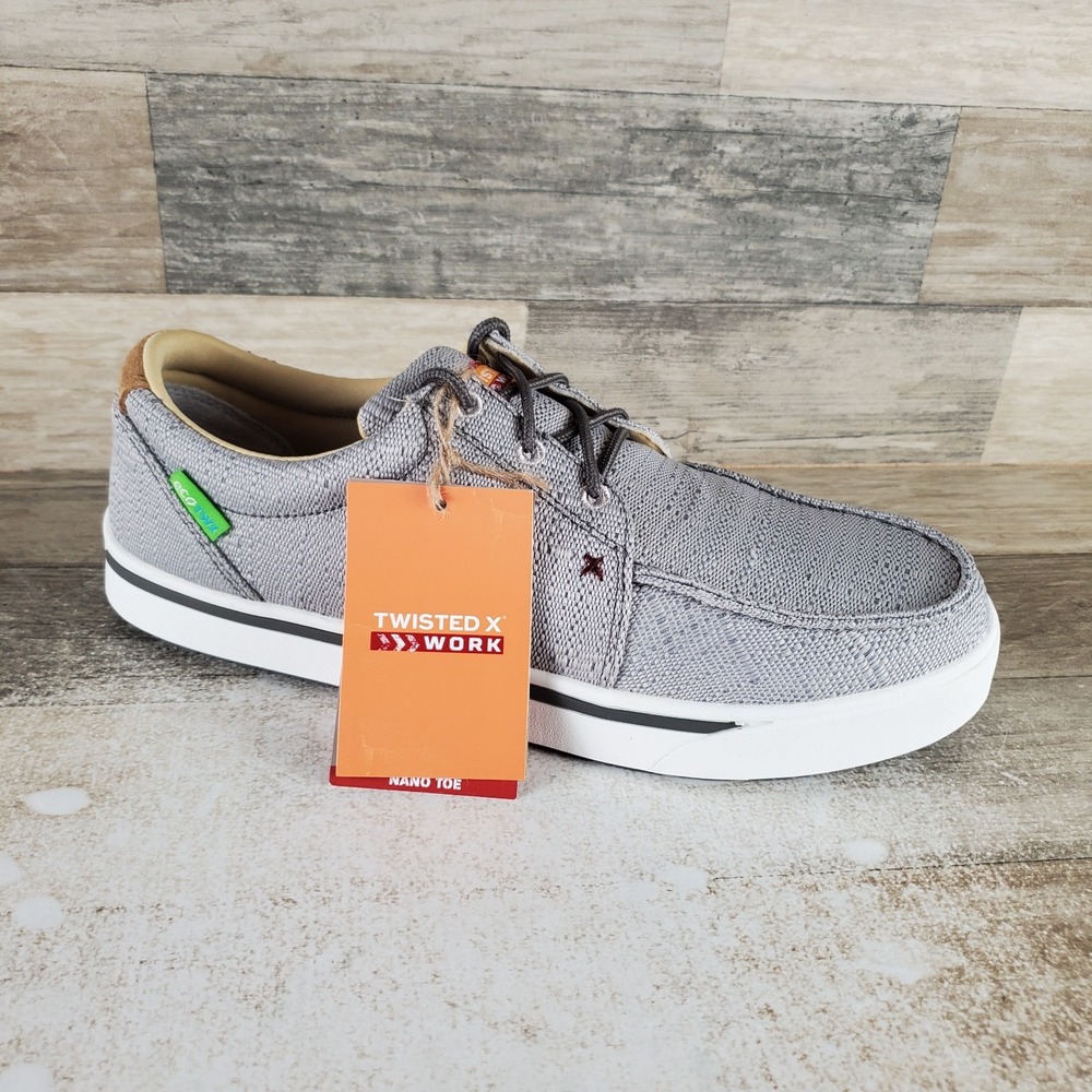 Twisted X Work Kicks Mens Shoes Sz 10.5 Running Light Gray Lace Up Sneakers
